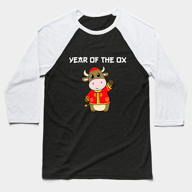 Ox Zodiac Baseball T-Shirt by WildSloths